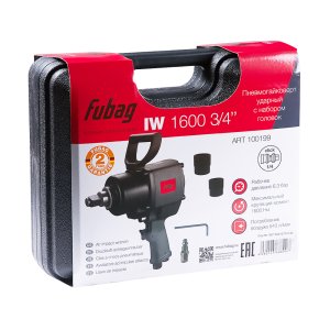 FUBAG Пневмогайковерт ударный IW1600 3/4 дюйма с  набором головок в кейсе в Кургане фото