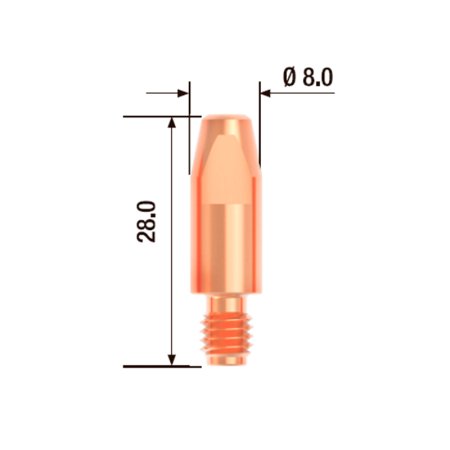 FUBAG Контактный наконечник M6х28 мм ECU D=0.6 мм (10 шт.) в Кургане фото