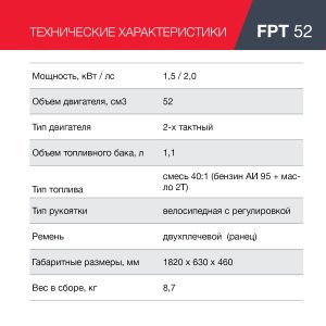 Бензиновый триммер FUBAG FPT 52 в Кургане фото