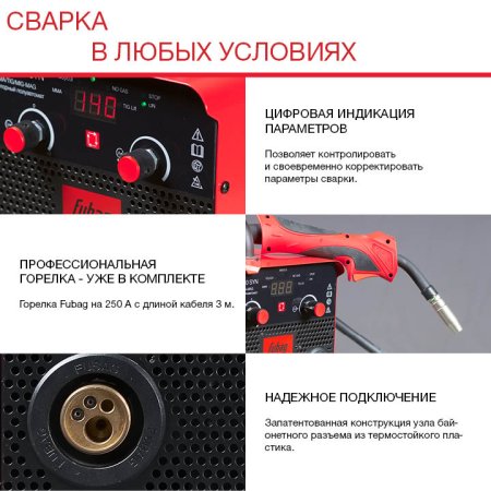 FUBAG Сварочный полуавтомат IRMIG 180 SYN с горелкой 250 А 3 м в комплекте в Кургане фото