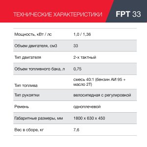 Бензиновый триммер FUBAG FPT 33 в Кургане фото