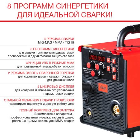 FUBAG Сварочный полуавтомат IRMIG 208 SYN PLUS c горелкой FB 250 3m в Кургане фото